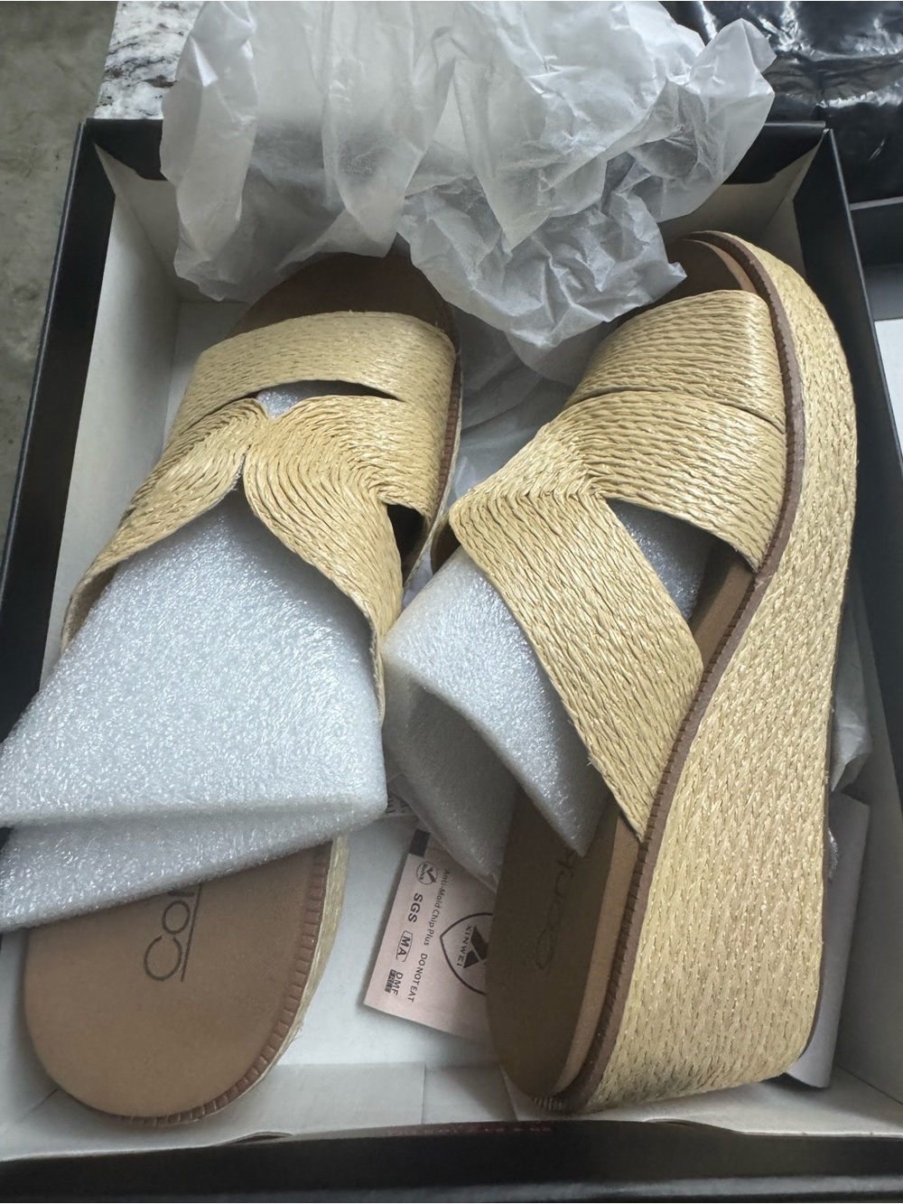 Braided Double-Band Slide Sandals in Tan - Picture 4 of 5